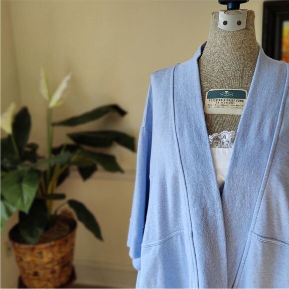 Athleta Lotus Wrap Blue Heather Open Front Cardigan with Pockets Size XXS/XS - Picture 4 of 11